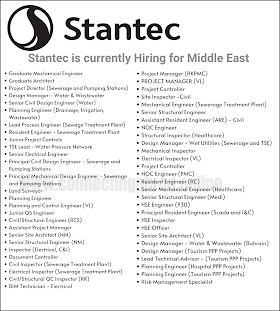 Stantec is currently Hiring for Middle East 