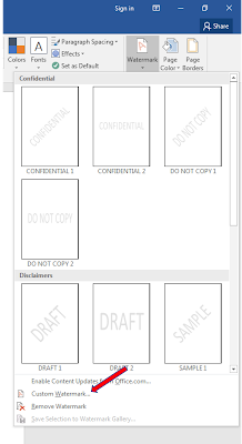 cara membuat watermark di Ms word 2016