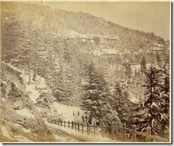 Simla in winter, a photo by Bourne, c.1860's