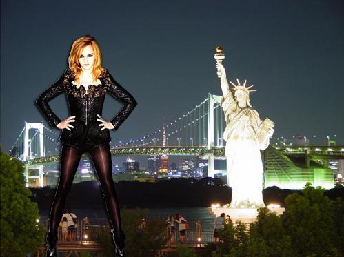 Giant Fake Emma watson in Newyork City