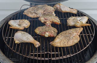 chicken parts on bbq