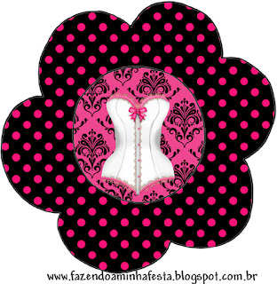 Pink Lingerie Free Printable Flower Invitations.