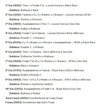 Datas dos Jogos