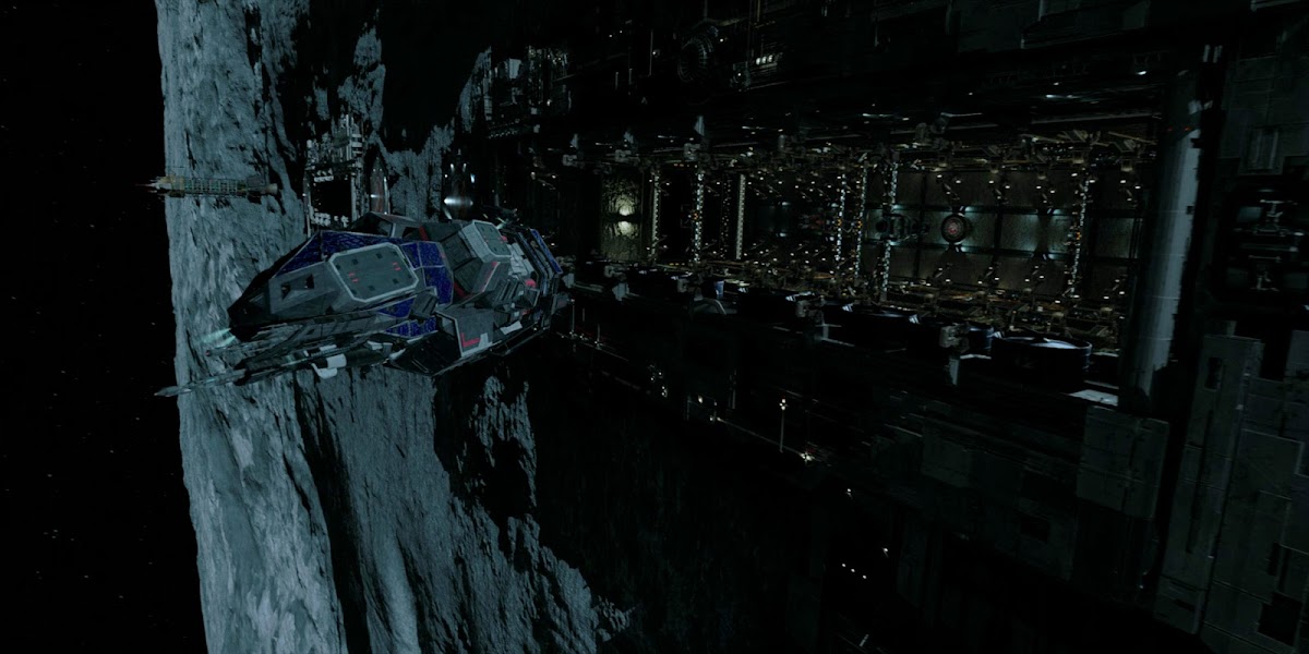 Rocinante leaving Ceres Station docks in 'The Expanse' TV series