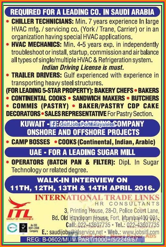 KSA, Kuwait & UAE Job vacancies