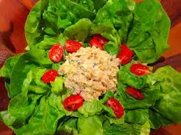 tuna salad with leafy greens