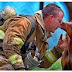 A pregnant dog kissed a firefighter after saving her life