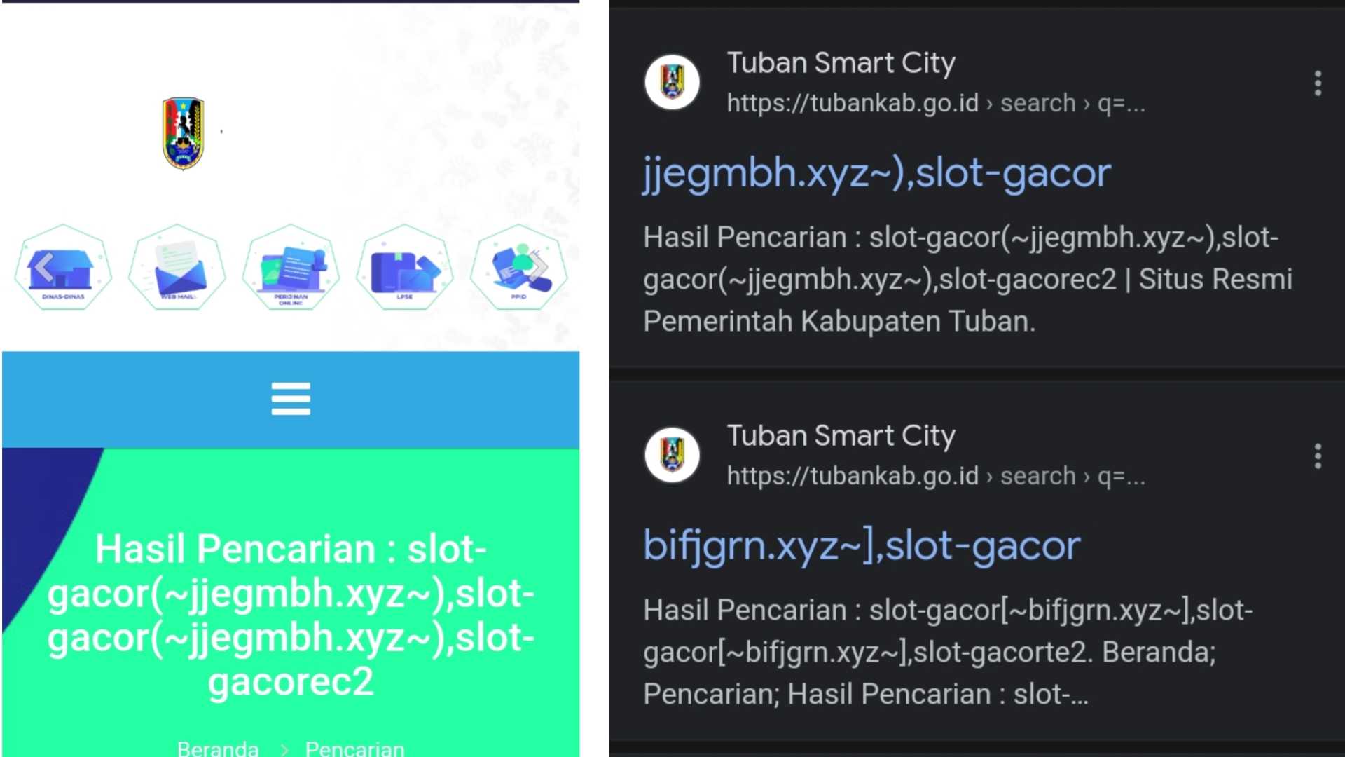Situs Pemkab Tuban Jadi Korban Iklan Judi Slot Online