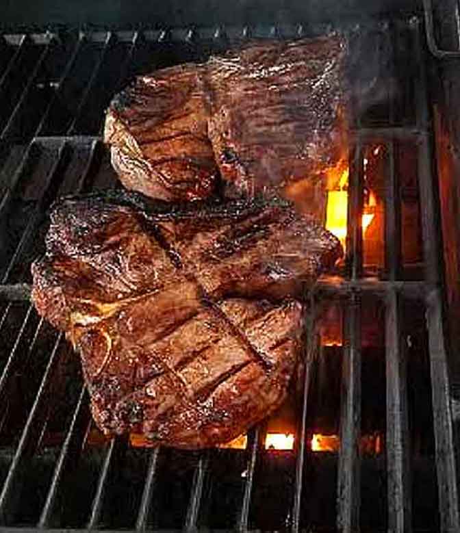 steak on the grill Tuscan style