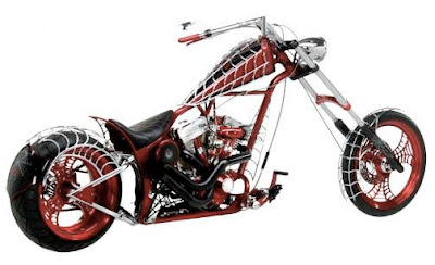 Modification Choppers Motorcycles Airbrush Spider Web Design