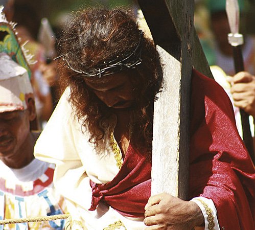 Holy Week passion play at Mount Aguado in Cuyo, Palawan,