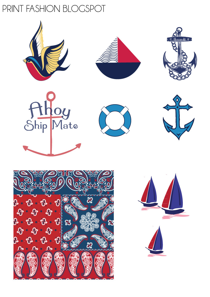 Download Print Fashion: Nautical vector clipart graphics