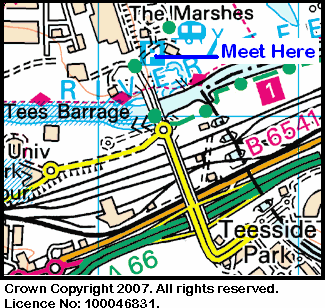 Map of Tees Barrage area