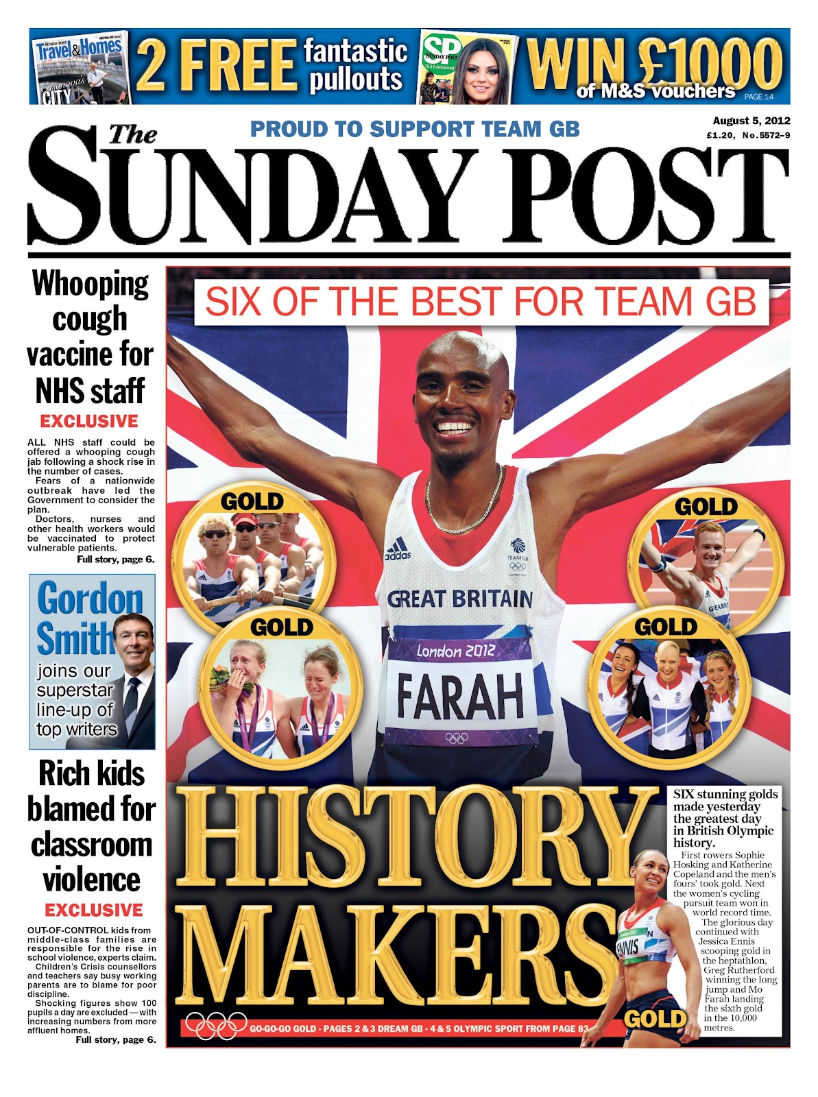 ... few papers who opted for mo farah ahead of jessica ennis after super