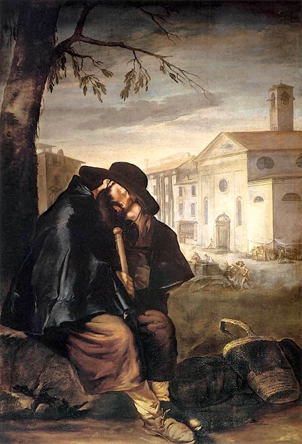 Giacomo Antonio Melchiorre Ceruti (1698-1767) detto Il Pitocchetto Le pèlerin endormi Collection privée.