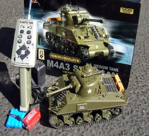 Sherman 1/30 Scale Radio Remote Controlled Rc Battle Tank RTR