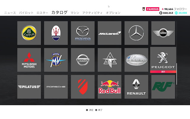 TheCrew2車種メーカー別【PEUGEOT】