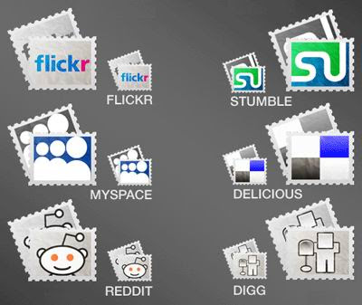 social stamps: free social media icons