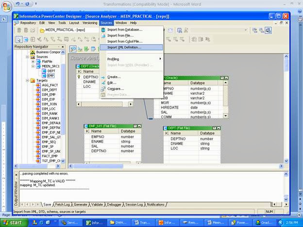 XML Source Qualifier in Informatica