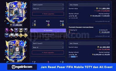 Jam Reset Pasar FIFA Mobile