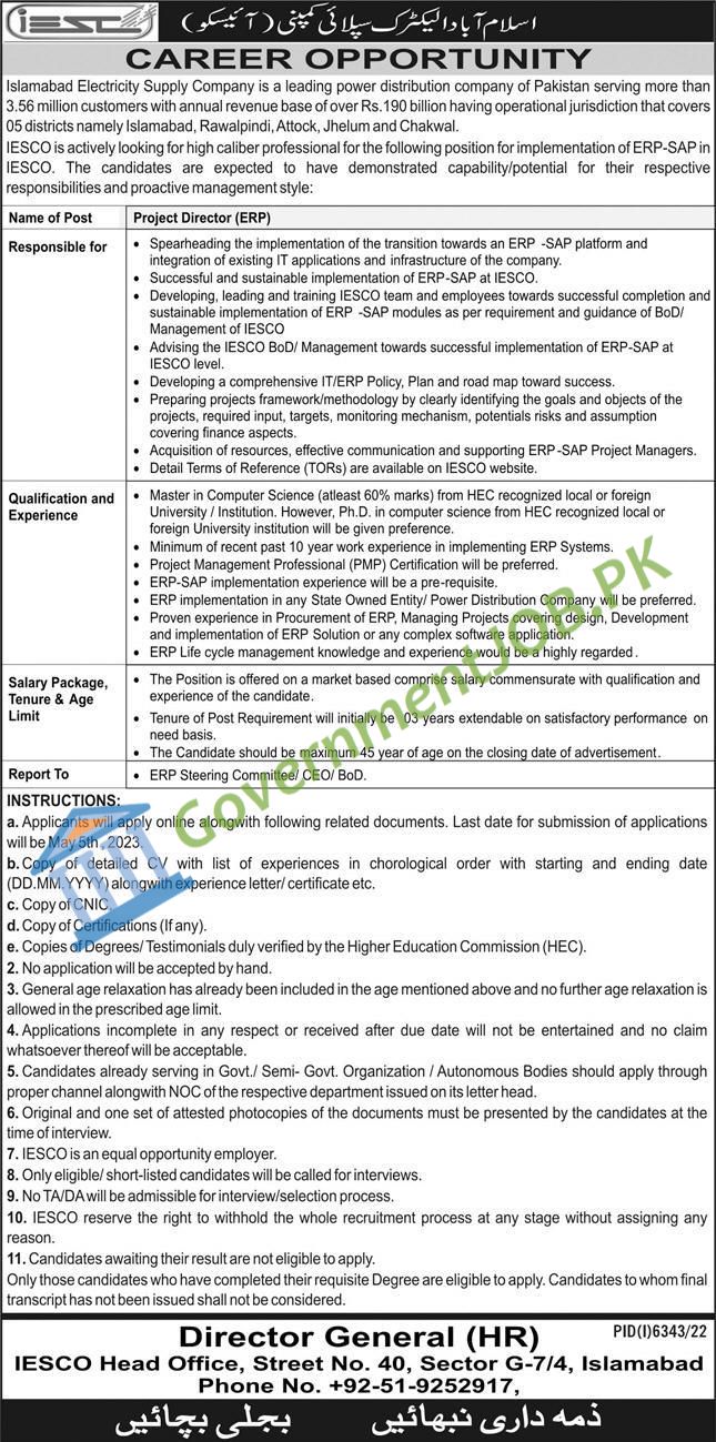 IESCO Jobs 2023 – Islamabad Electricity Supply Company