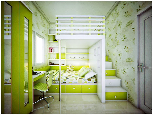 DORMITORIO VERDE LIMON by dormitorios.blogspot.com