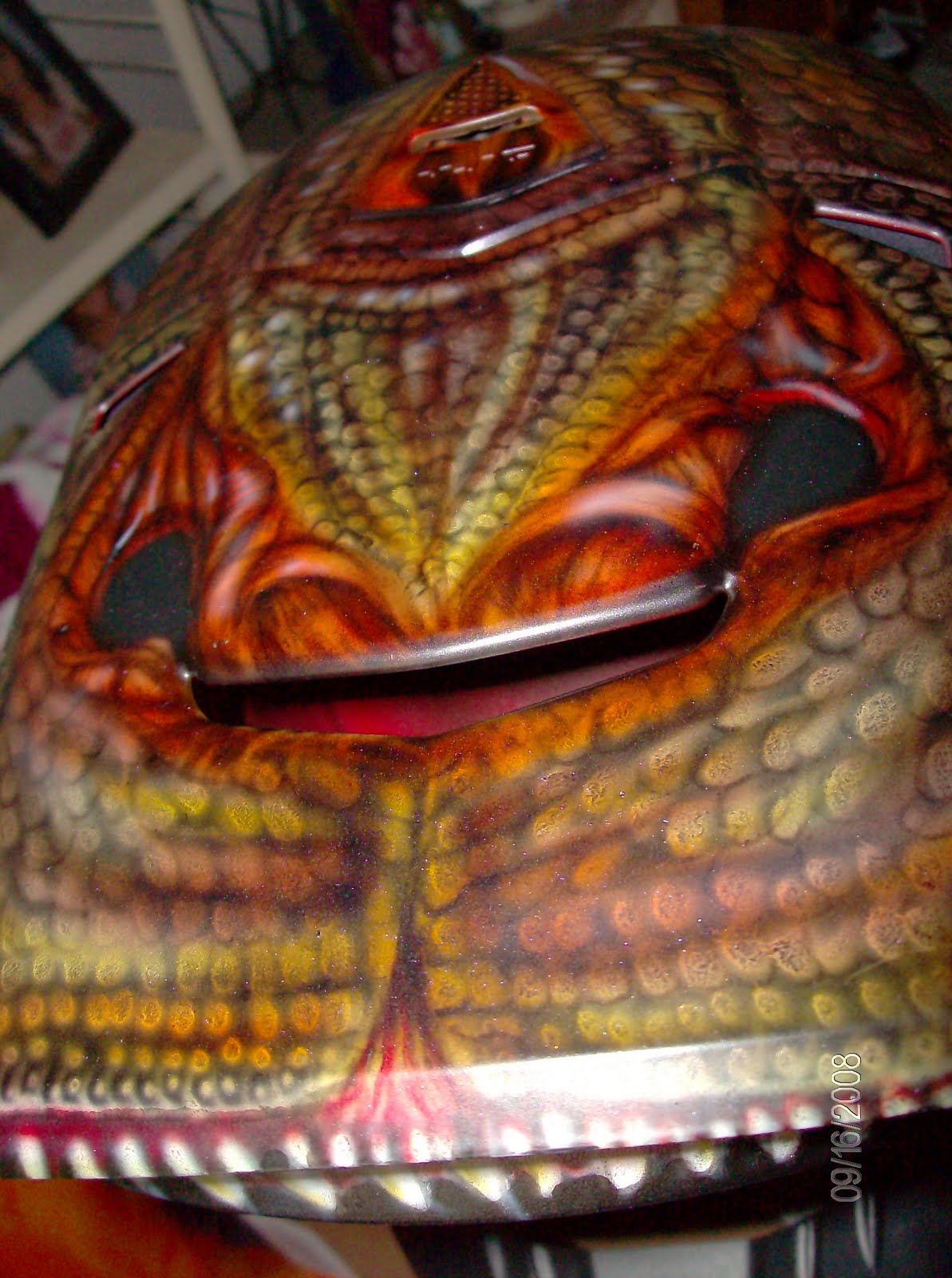 motorcycle helmets front view Close up t op view of helmet