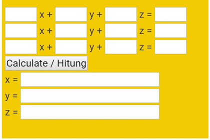 SYSTEM OF LINEAR EQUATION THREE VARIABLE / SISTEM PERSAMAAN LINEAR TIGA VARIABEL