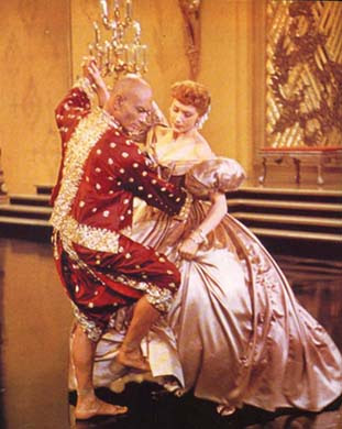 Yul Brynner as King Mongkut does the polka with Debra Kerr