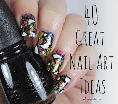 40 Great Nail Art Ideas: Black & White + Stained Glass