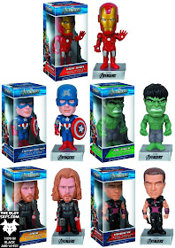 The Avengers Movie Wacky Wobbler Bobble Heads by Funko - Iron Man Mark VII, Captain America, The Hulk, Thor & Hawkeye