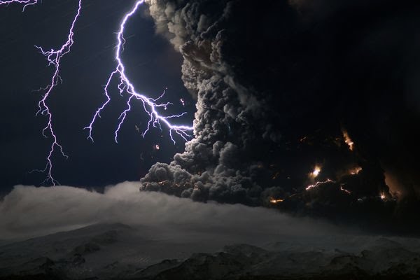 iceland volcano lightning. Volcano Lightning Video: