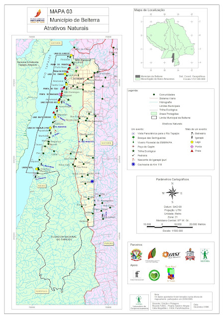 MAPA 03 - MUNICÍPIO DE BELTERRA - ATRATIVOS NATURAIS