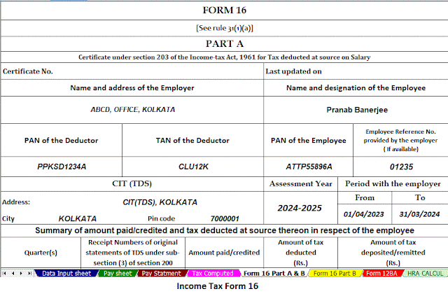 Income Tax Form 16