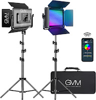 GVM RGB LED Video Light with Lighting Kits