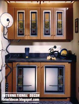 stained glass doors for kitchen cabinets