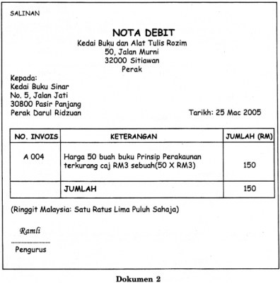 Contoh Invoice Akaun - Contoh Bu