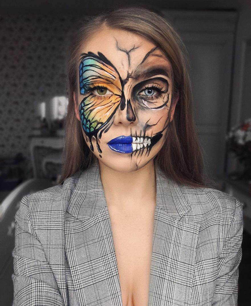 23-Year-Old Monika Mastered The Art Of Makeup For Halloween