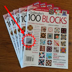 I am a cover girl for Quiltmaker's 100 Blocks volume 15!