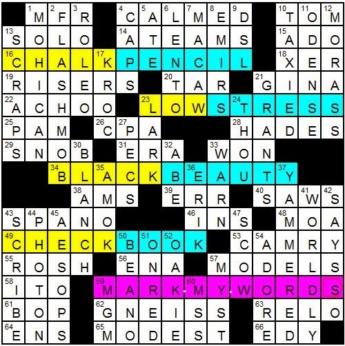 Times Crossword Corner: Tuesday