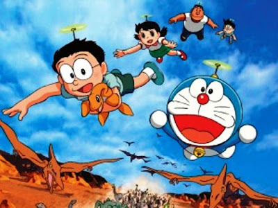 Gambar Doraemon dan Nobita di negeri angin