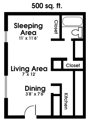 Studio Apartment Floor Plans