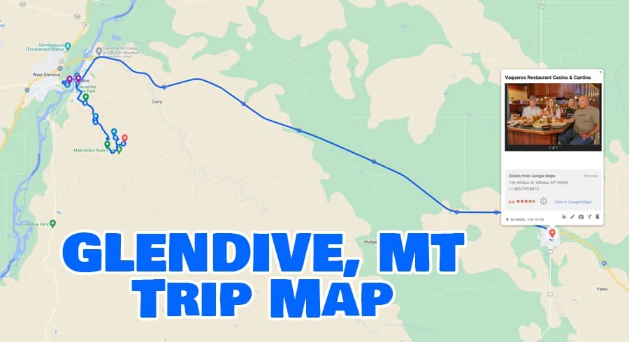 Glendive, Montana Trip Map