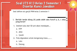 Soal Uts K13 Kelas 2 Semester 1 Disertai Kunci Jawaban