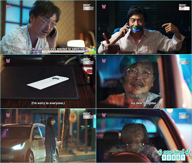  writer sung moo made han cheol suicide and left to see yeon jo, while he was seeing yeon jo he vanish from his car  - W - Episode 16 Finale - Review