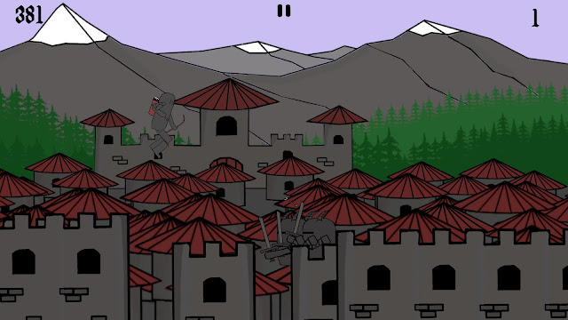 Screenshot of knight firing arrows at enemies in Knight Speed
