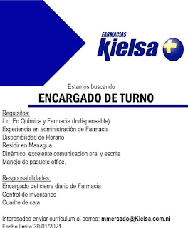 Encargado de turno kielsa