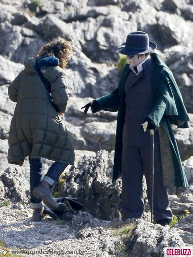 Johnny Depp no set de Dark Shadows, de Tim Burton