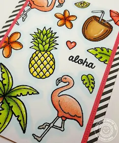 Sunny Studio Stamps: Tropical Paradise & Island Getaway Aloha card by Lindsey Sams.