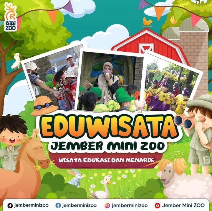 Jember mini zoo merupakan wisata kebun binatang bertema wisata edukasi.Wisata Mini Zoo ini memiliki basic kebun binatang, sehingga sudah pasti jika berbagai wahana berhubungan dengan satwa seperti memberi makan kelinci, taman reptile hingga berkuda tersedia disini.